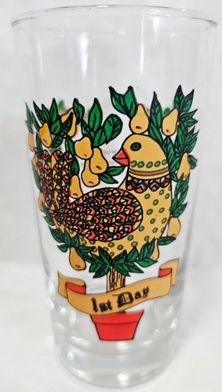 1st Day Vtg Indiana Glass 12 Days of Christmas Glass Tumbler Replacement Glass